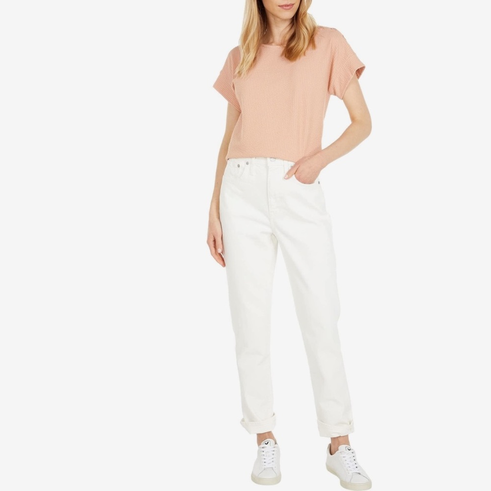 Madewell The High-Rise Slim Boyjean White